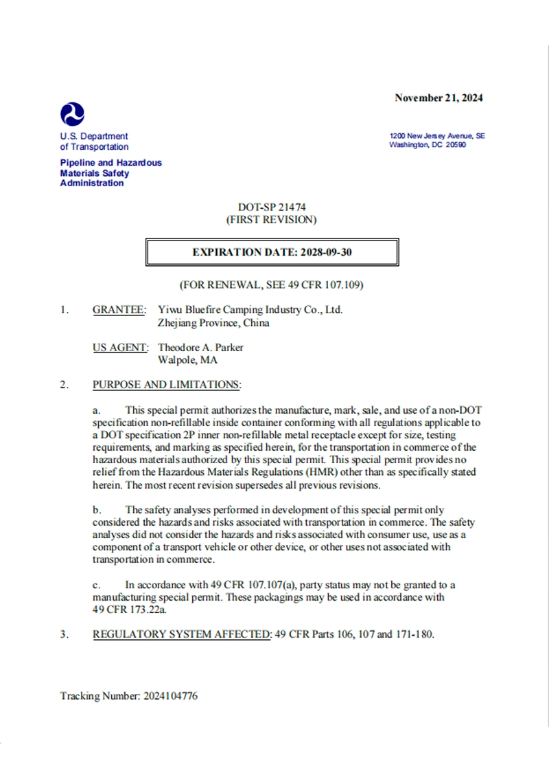 Relevant Qualification Certificates